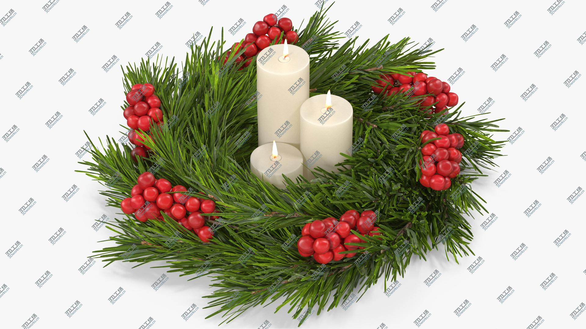 images/goods_img/2021040164/3D Christmas Wreath with White Candles model/2.jpg